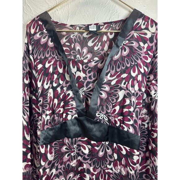 Studio 1940 Womens Long Sleeve Black Purple Sheer Top‎ Shirt Plus Size 18/20 - Picture 3 of 5